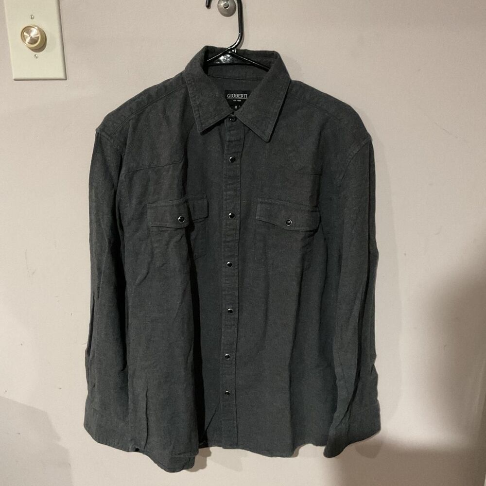 Gioberti Men's Grey and Black Shirt
